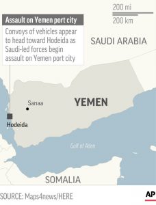 Saudi-led forces begin assault on Yemen port city of Hodeida