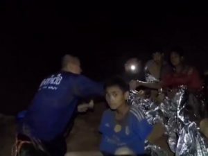 Eight boys brought out of flooded Thai caves in ‘immense’ two days of rescue