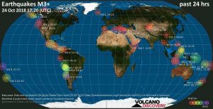 Earthquake report world-wide for Wednesday, 24 Oct 2018