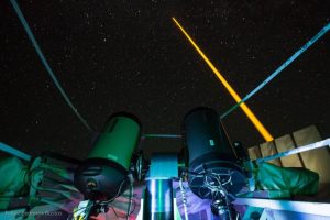Earth’s magnetic field measured using artificial stars at 90 kilometers altitude