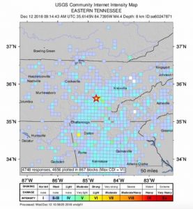 Magnitude 4.4 earthquake shakes Tennessee, Georgia