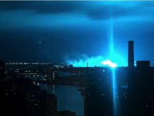 Power plant explosion turns NYC sky neon blue, causes power outage at LaGuardia Airport