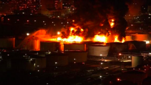 A fire burning at a petrochemical storage facility in Houston could burn for two more days as firefighters take a defensive posture and let the blaze burn through fuel stored in tanks