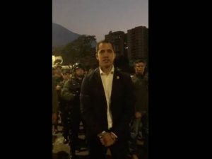 Venezuela’s opposition exchanges gunfire with regime soldiers after declaring a military coup to force out President Nicolás Maduro