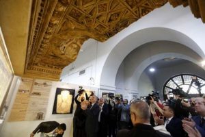 Replica of part of destroyed 2,000-year-old Temple of Bel altar unveiled in Damascus, Syria