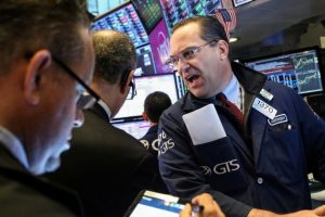 Dow drops 350 points as bond yields sink further on concern about the economy