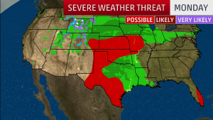 Outbreak of Severe Storms, Including Tornadoes, to Threaten Parts of the Plains, Midwest and South This Week