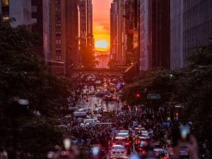 Manhattanhenge 2019 During Pride Week in NYC