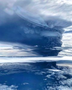 High-level eruption at Manam volcano, ash to 15.2 km (50 000 feet) a.s.l., Papua New Guinea