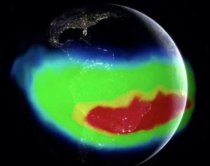 South Atlantic Magnetic Anomaly (SAMA) underneath ocean getting larger