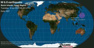 Strong mag. 6.3 earthquake – Southeast of Honshu, Japan on Tuesday, 4 June 2019
