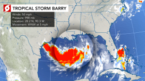 Tropical Storm Barry bears down on Louisiana coast, will make landfall as a hurricane