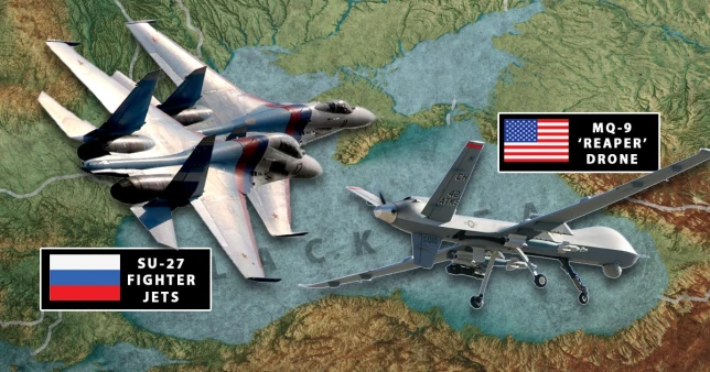 Russian fighter jets ‘bullied’ US drone before knocking it out of the sky