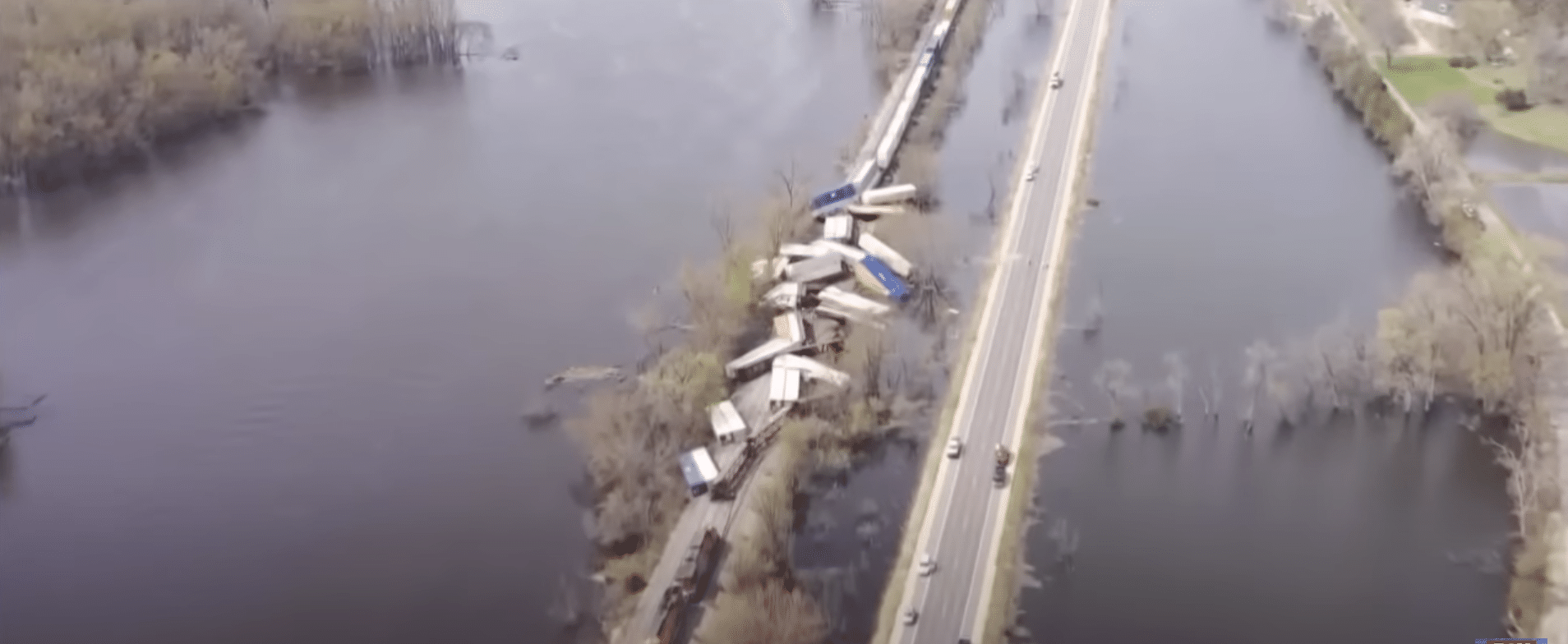 Not Again! Two train cars have plunged into river after Wisconsin train derailment