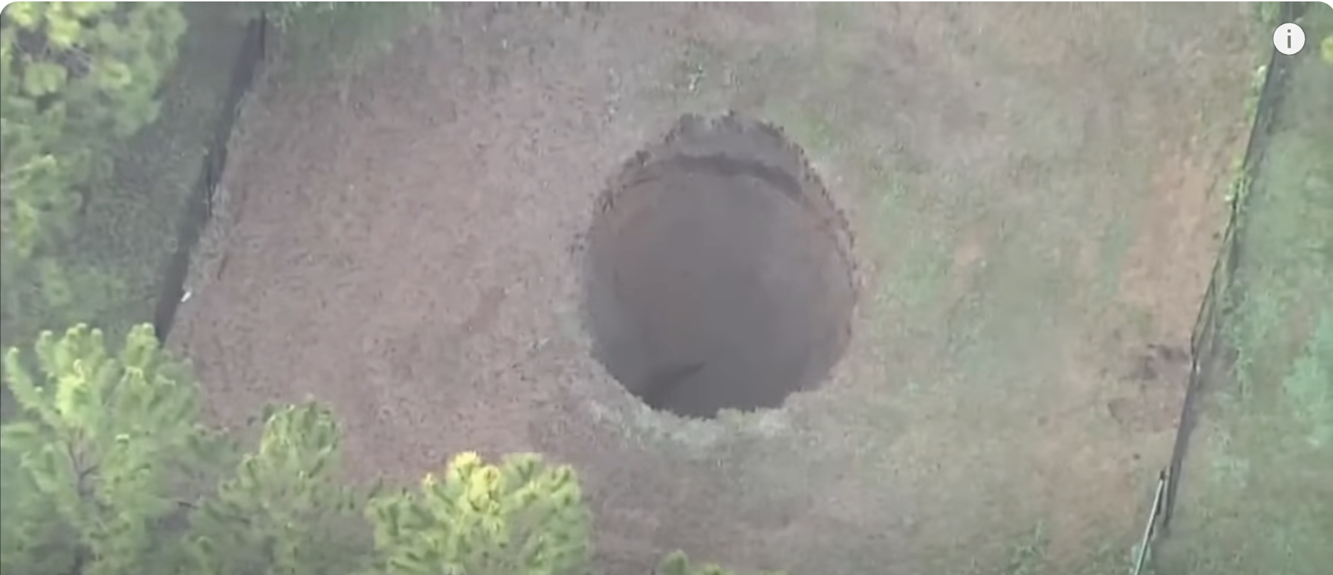 Giant Sinkhole, 50 feet wide, forms in Florida