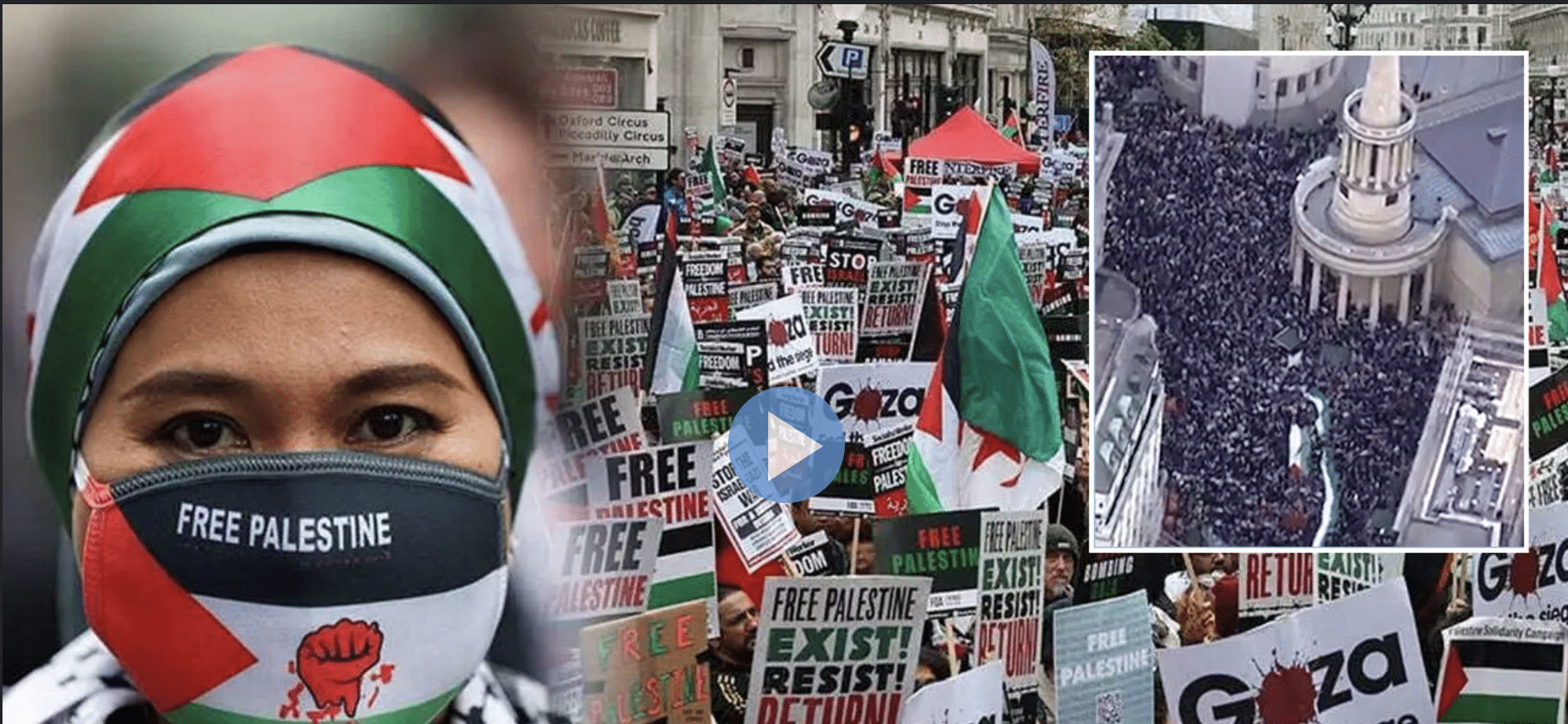 Over 50k Pro-Palestinian protesters take the streets of London