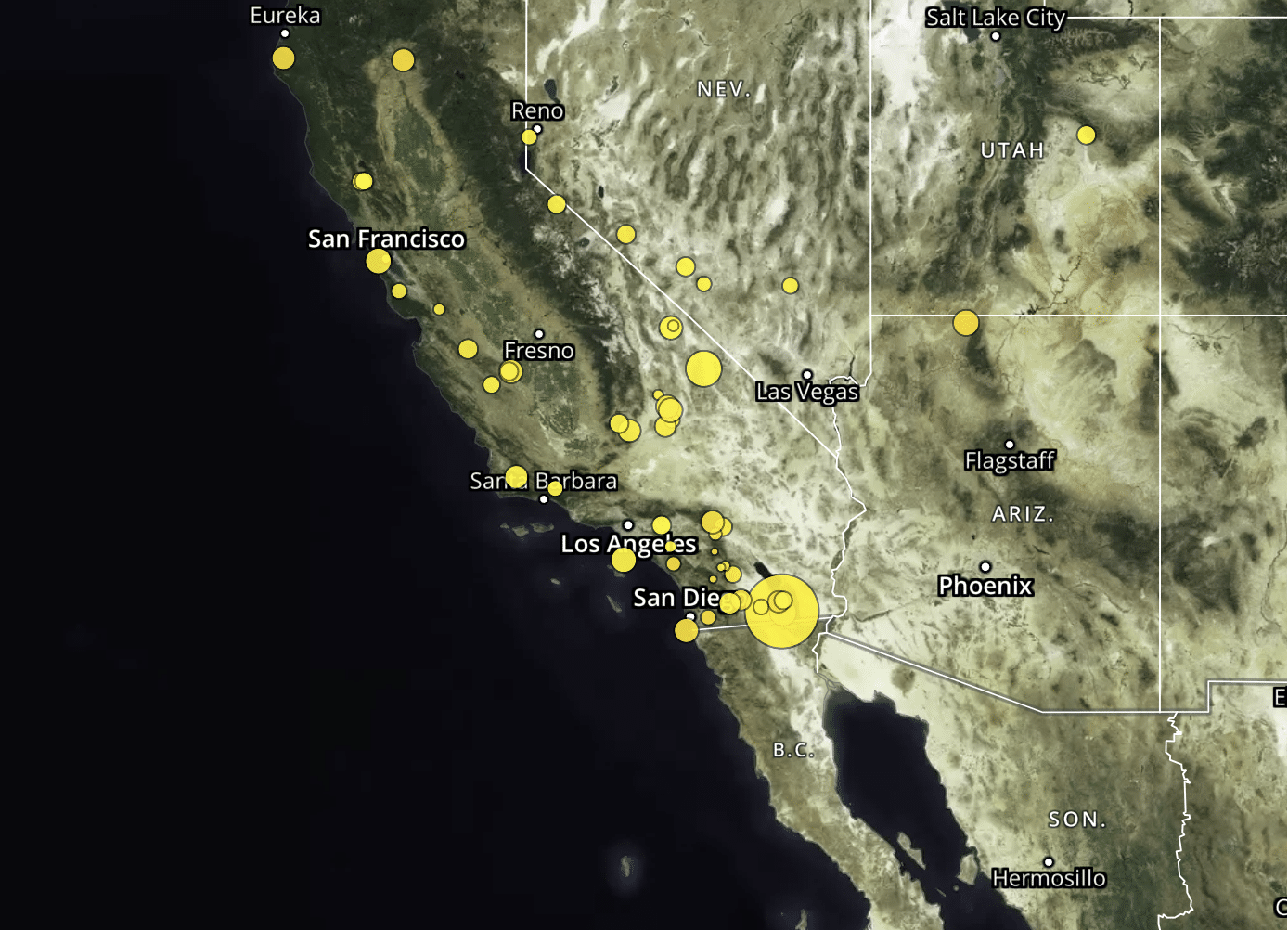 EARTHQUAKES! : Southern California jolted by 13 earthquakes in 25 minutes!