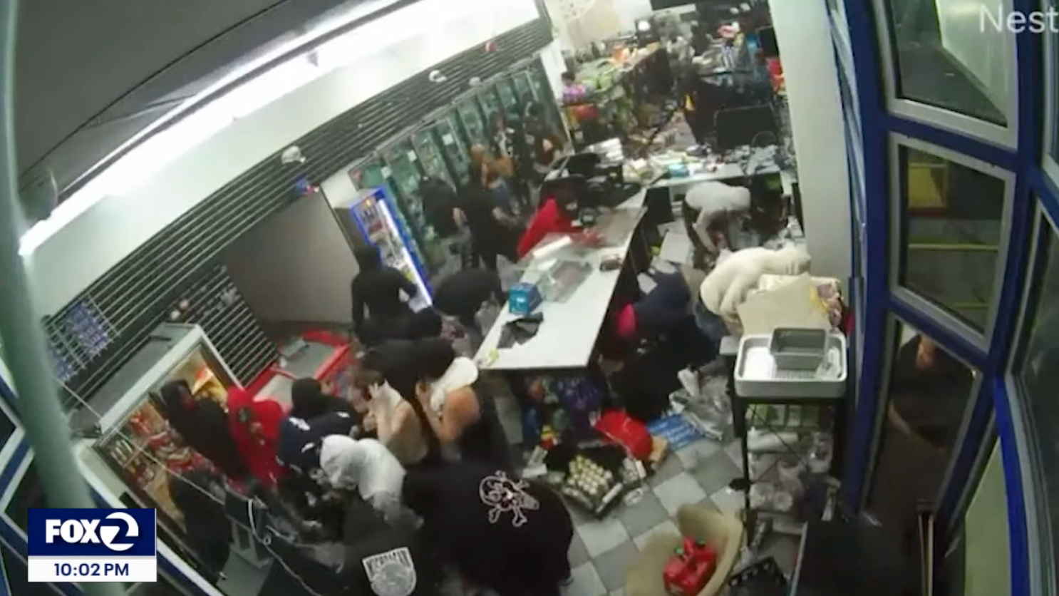 Collapse: Mob of nearly 100 looters ransacks Oakland gas station as store owner says police took hours to respond: ‘Back to square one’