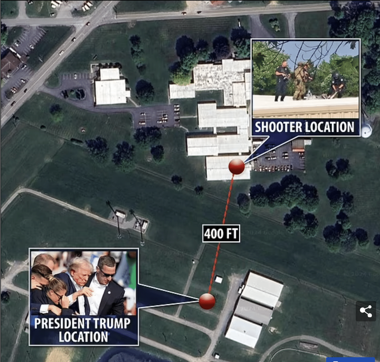Trump supporter claims he saw a man with a RIFLE hiding on the roof just outside Trump rally and warned cops just minutes before ex-president was shot