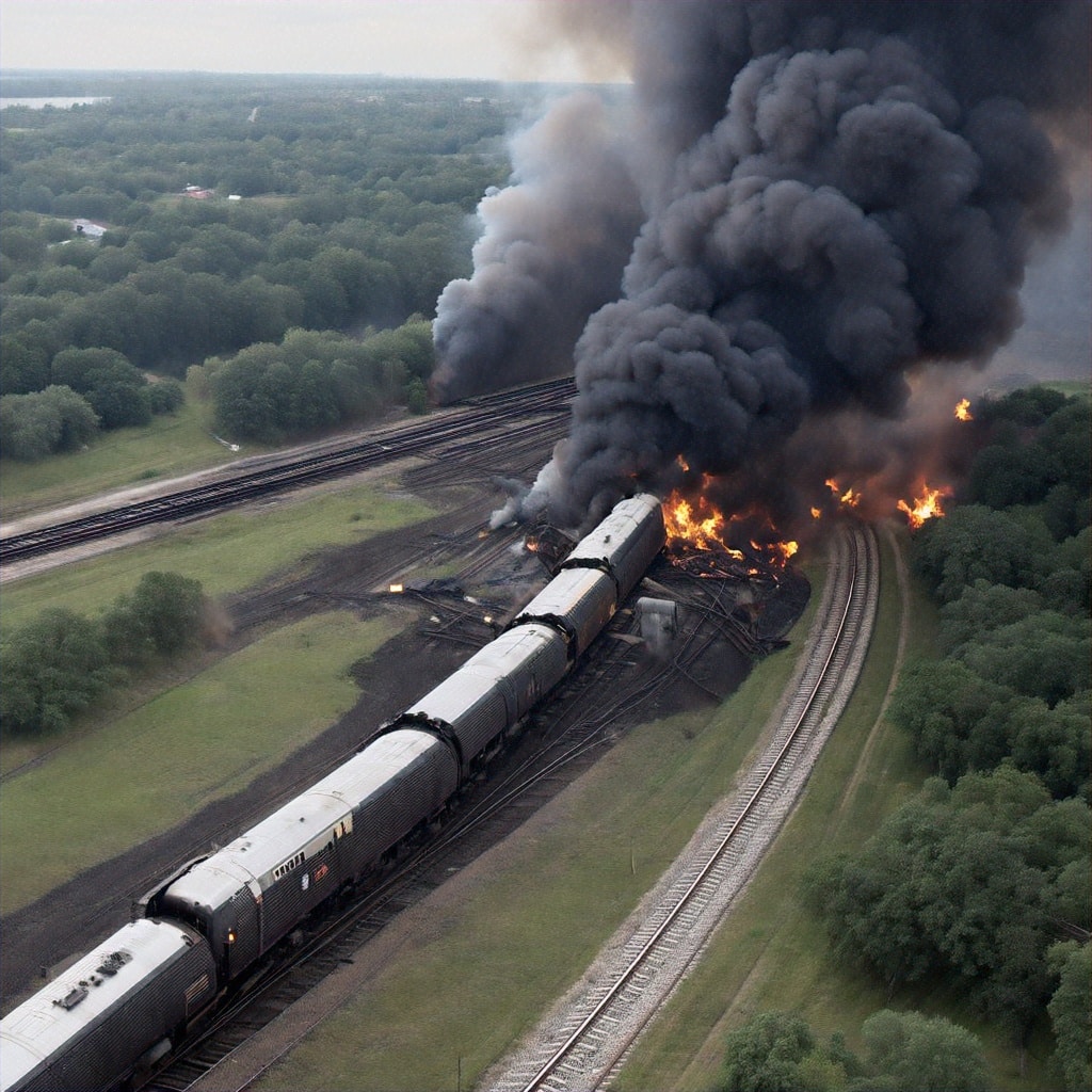 Rail cars carrying hazardous material derail and catch fire in North Dakota