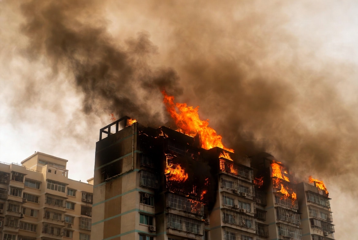 Fire tears through Hong Kong housing complex, killing at least 13 with others reported trapped