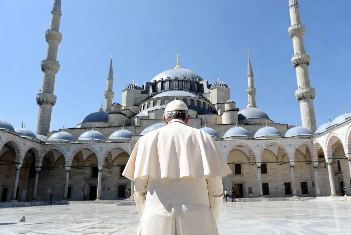 Pope visits Istanbul’s Blue Mosque to attempt unity with Turkish religious leaders