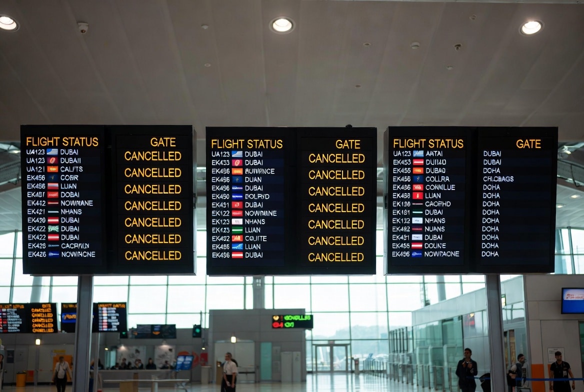International airlines canceling flights to Middle East destinations including Israel amid Iran tensions