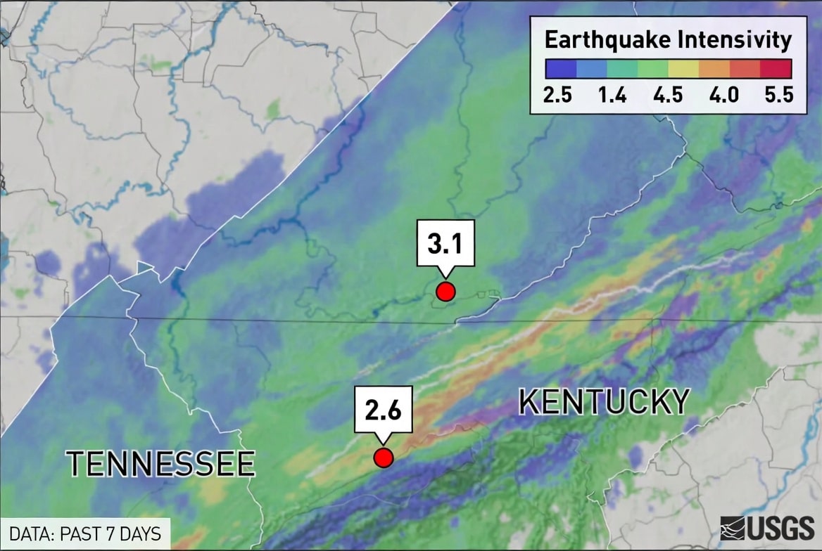 Second earthquake strikes near Tennessee-Kentucky border within a week