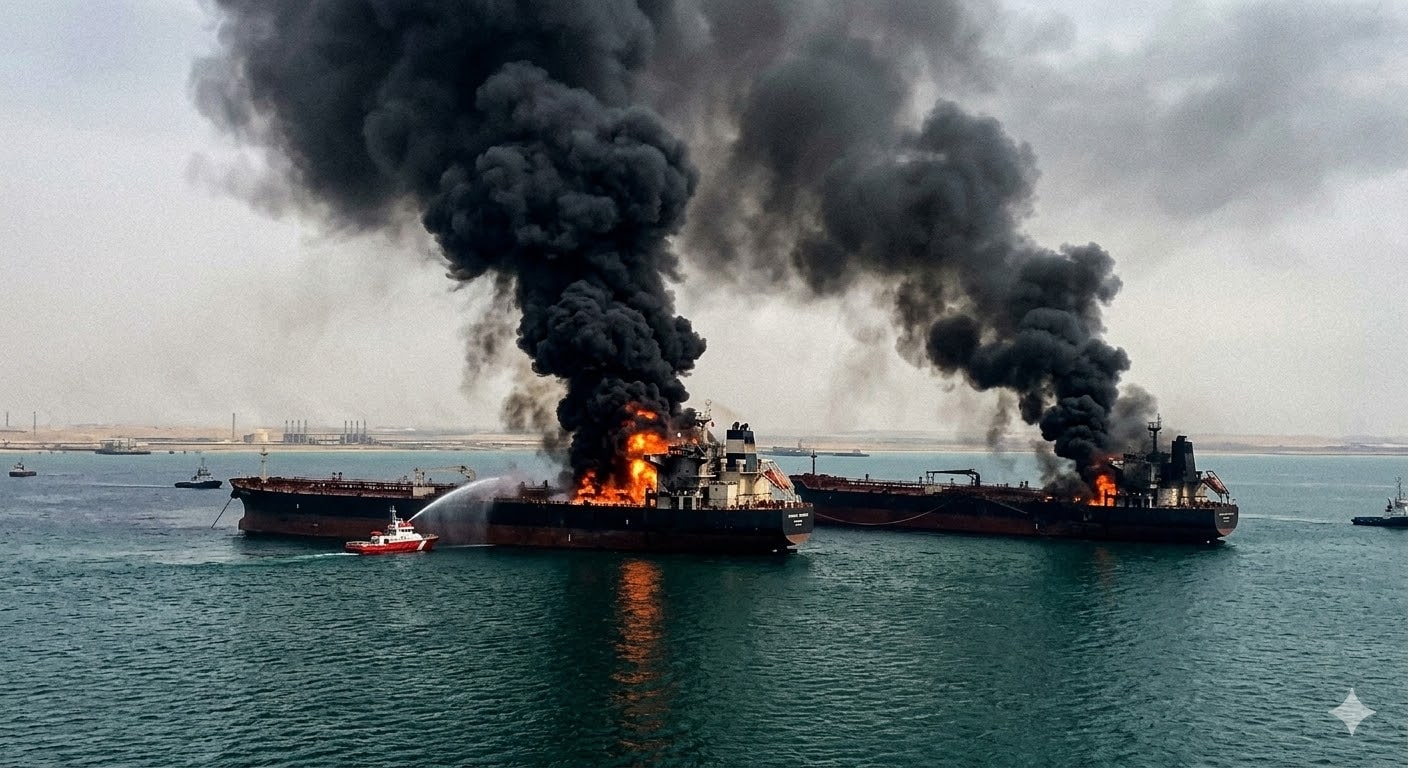 Two tankers have been attacked in Iraqi waters forcing oil terminals to be closed