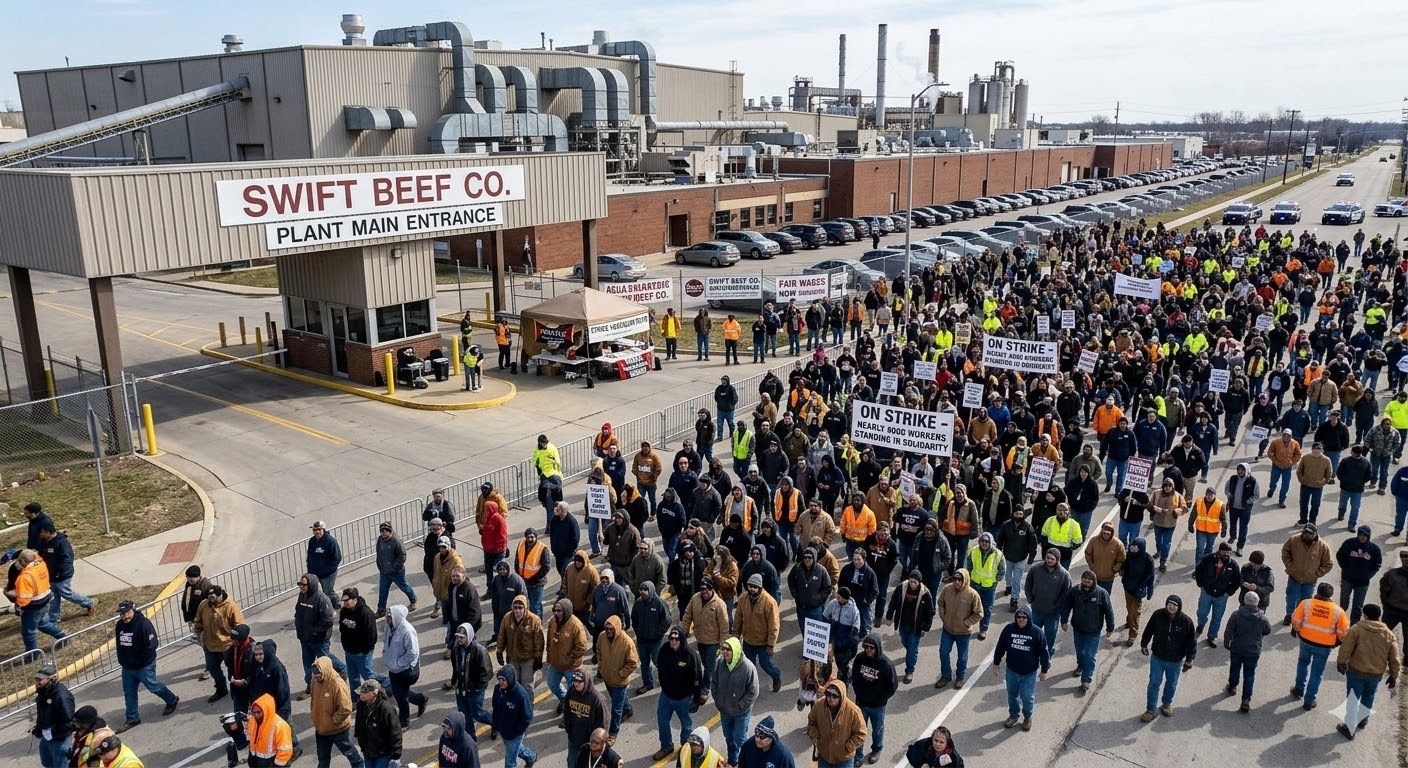 Nearly 4000k workers on strike at one of the largest meatpacking plants in the US