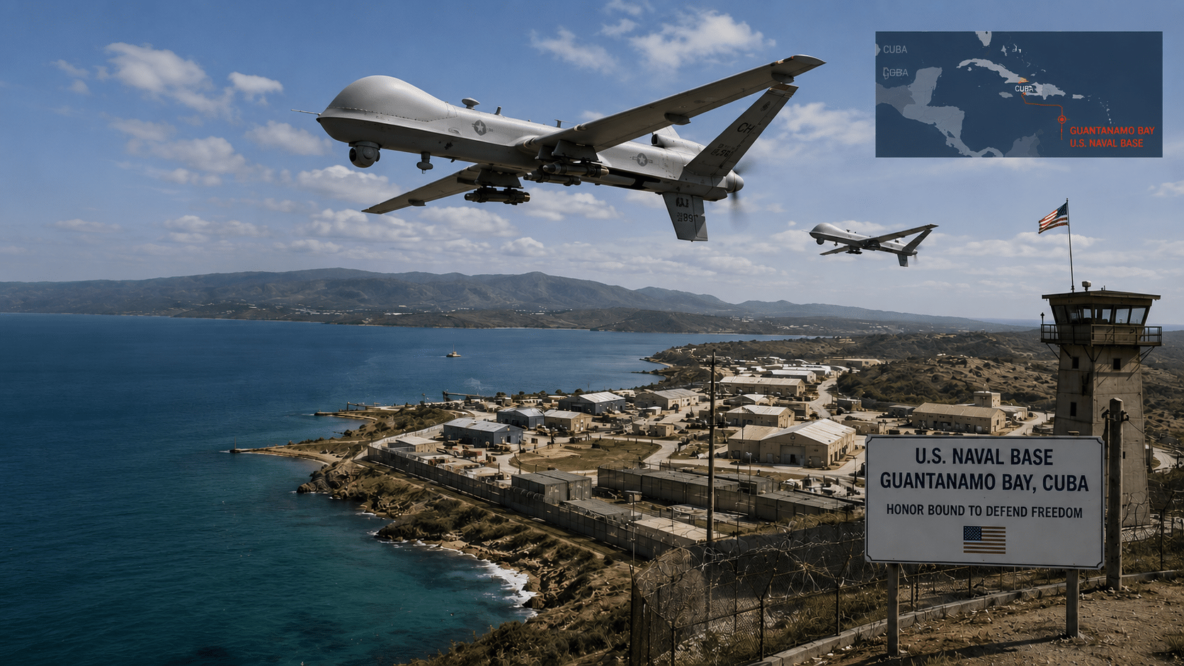 Cuba could use 300 military drones to attack U.S. base at Guantanamo Bay