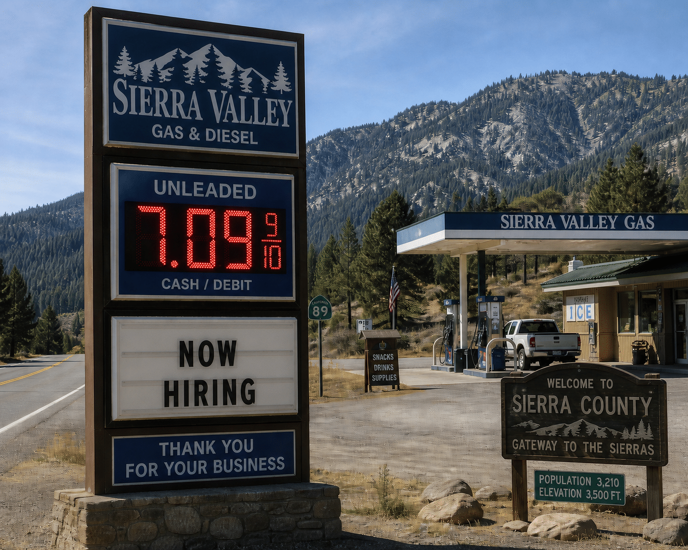 Gas is now topping $7 per gallon in remote California county
