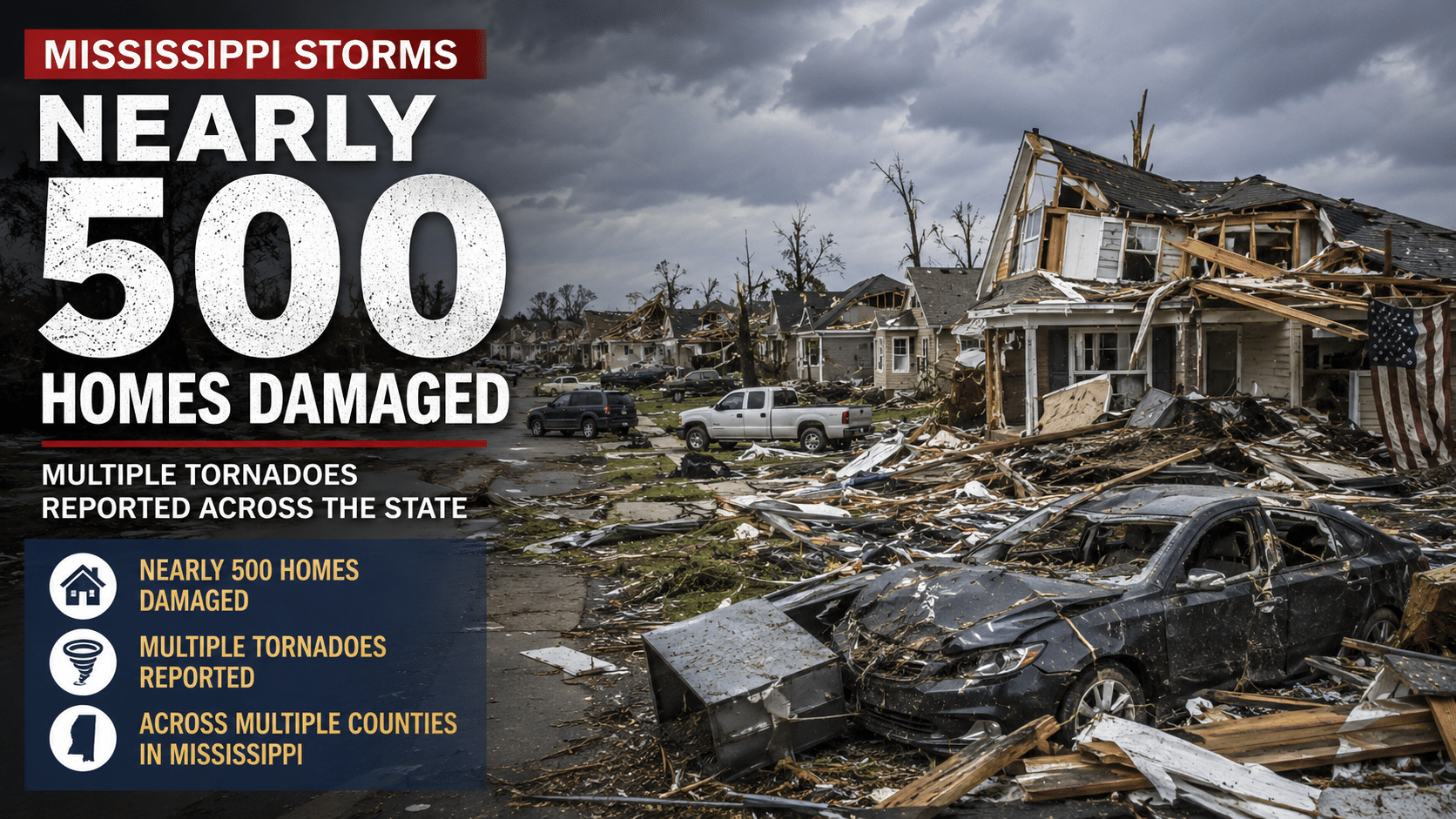 Multiple tornadoes rip through Mississippi
