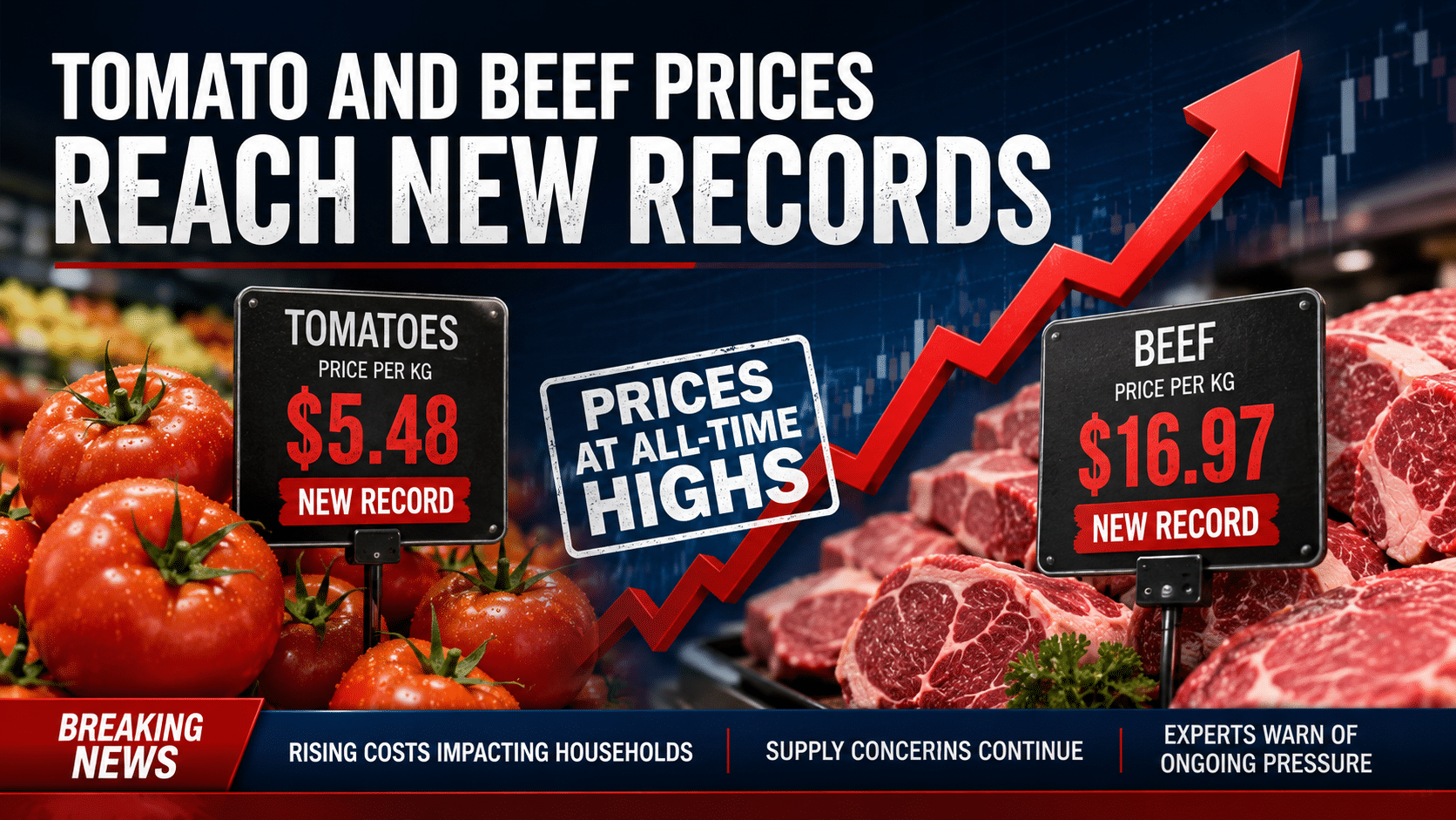 Inflation impacts tomato and beef prices pushing new record highs