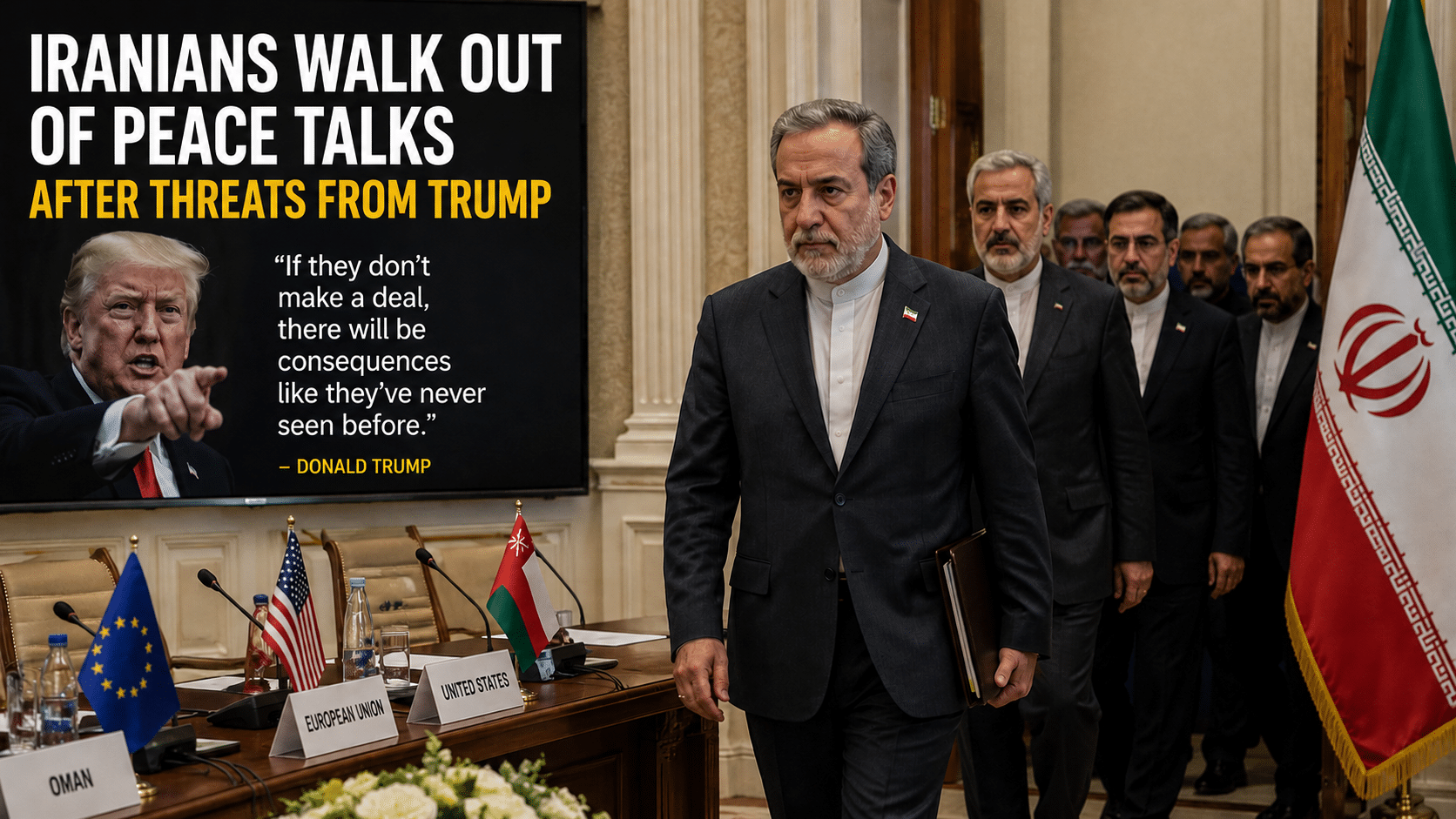 Iranians walk out of peace talks following Trump threat