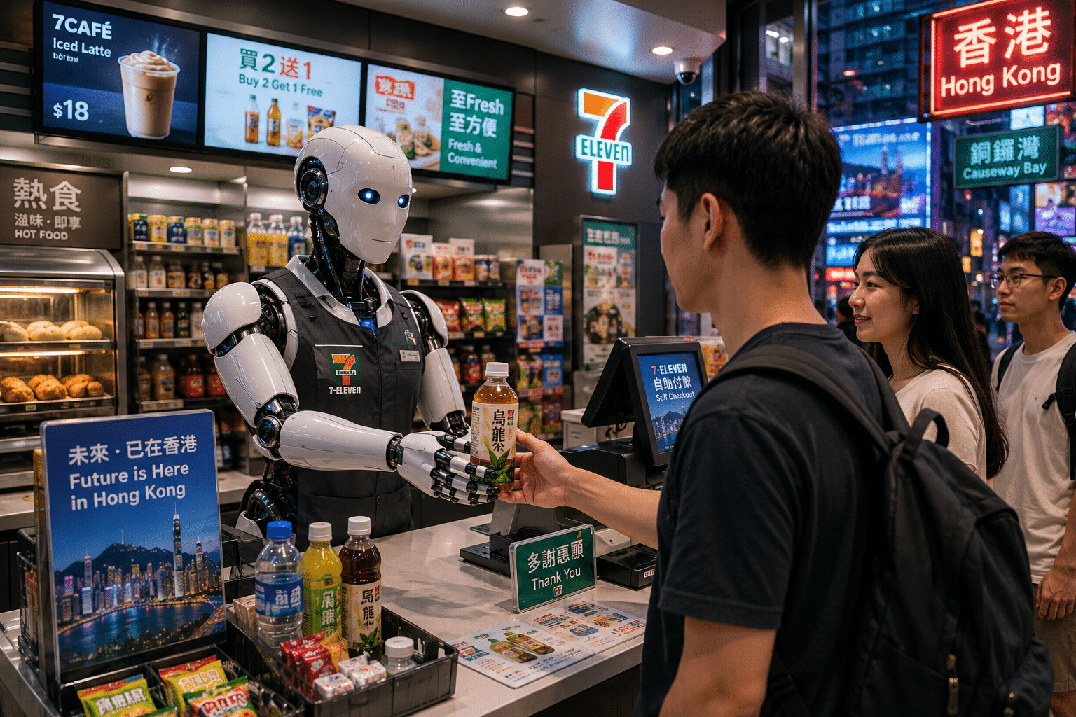 New Store in Hong Kong Has ZERO Human Employees, Just a Single Humanoid Robot