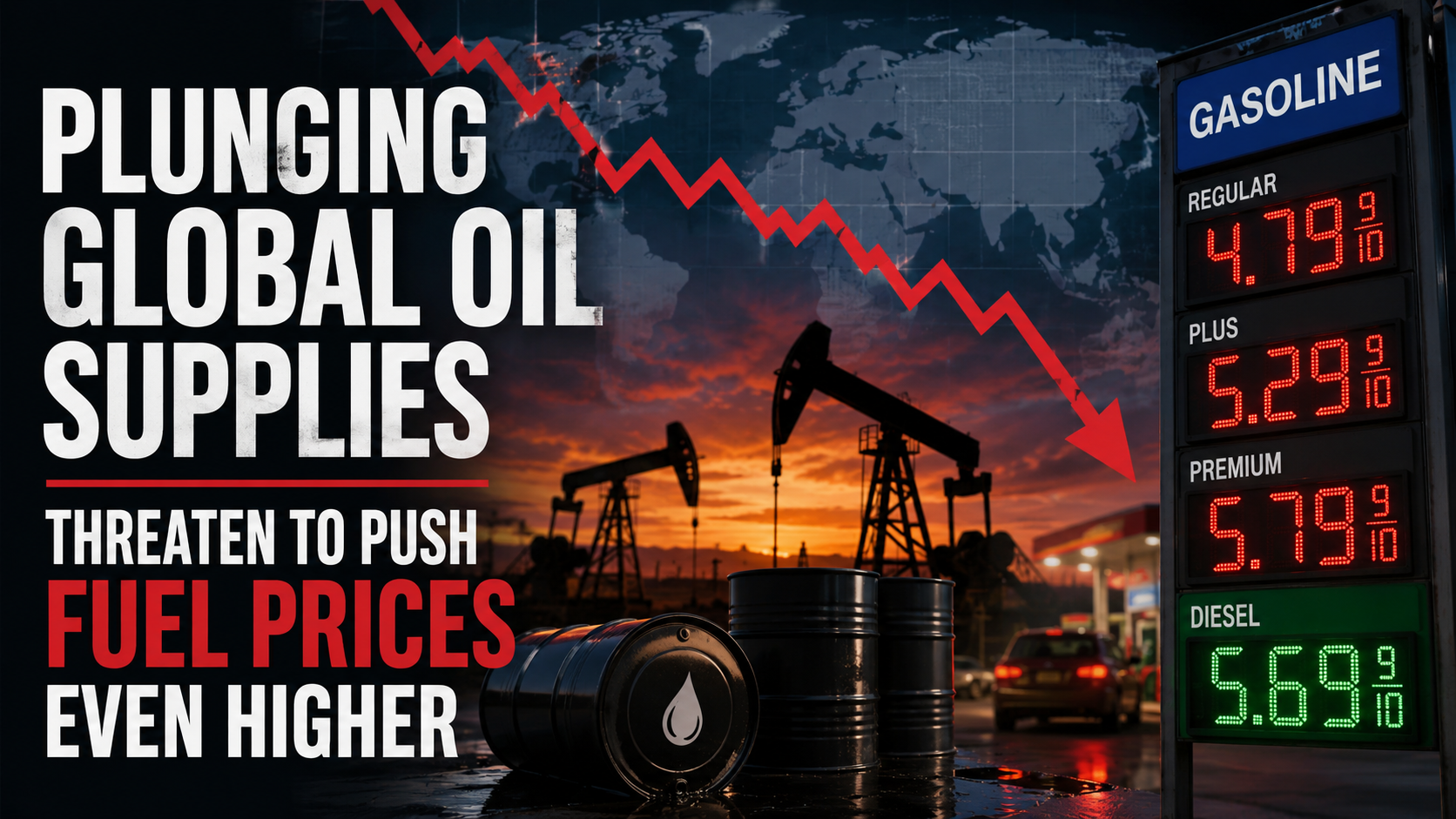 Plunging global oil supplies threaten to push fuel prices even higher