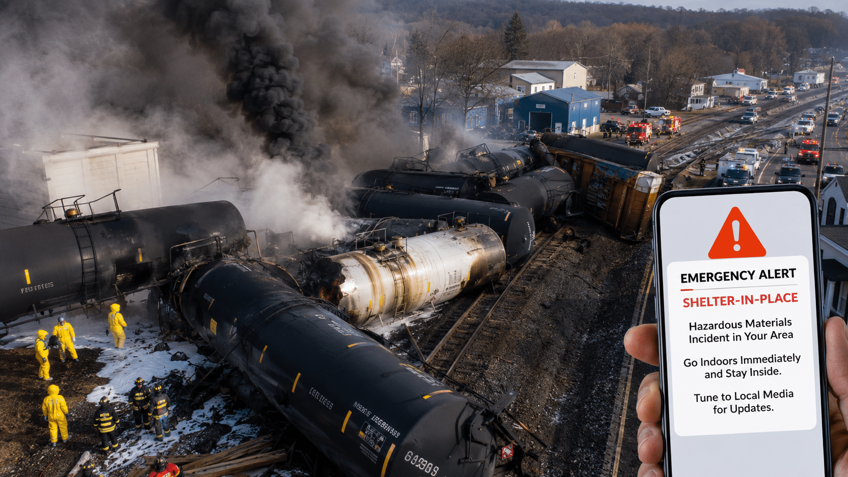Shelter-in-place issued after freight train carrying hazardous materials derails in Pennsylvania