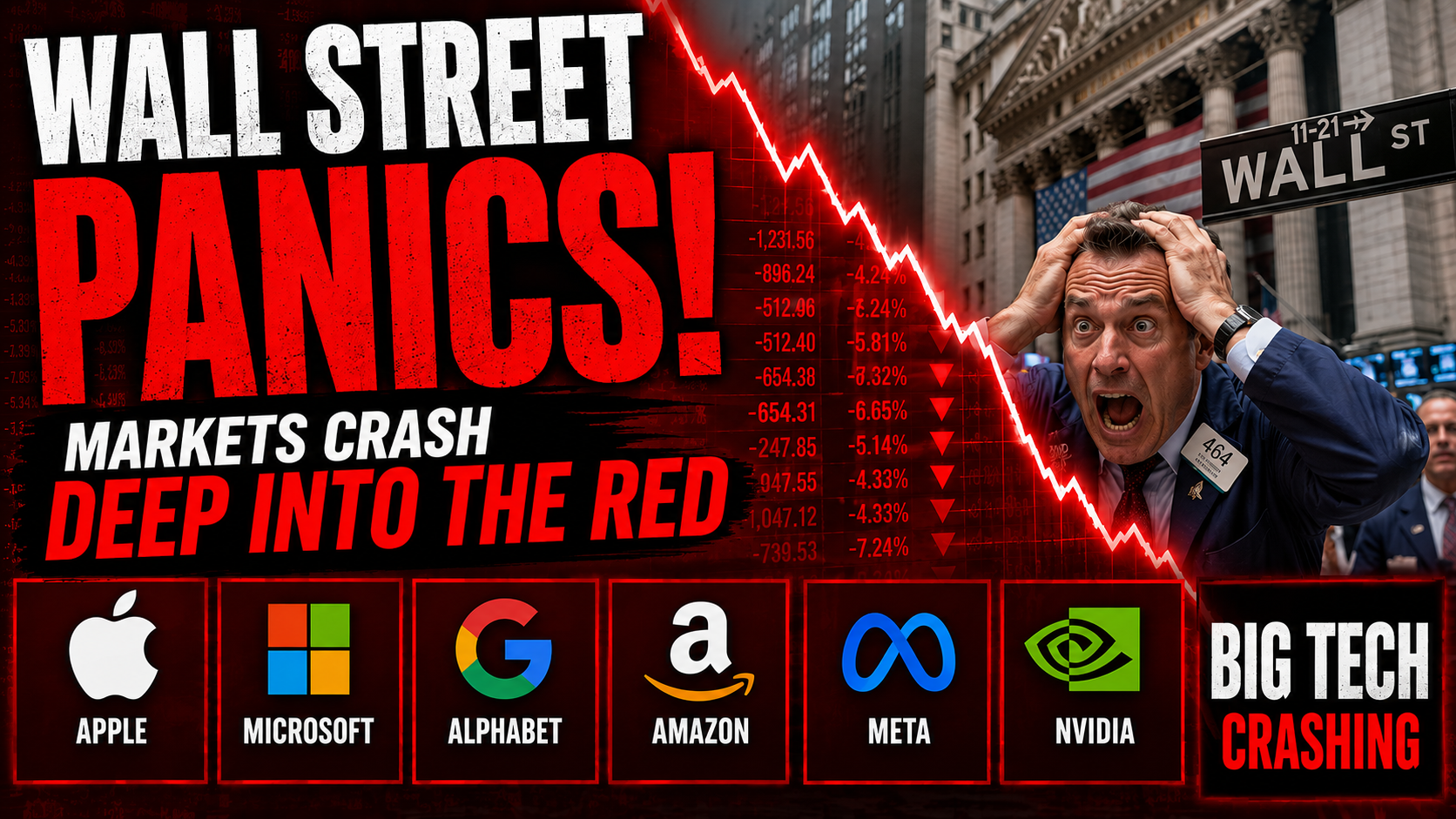 Wall Street panics as stock markets crash deep into the red despite the excellent May jobs report