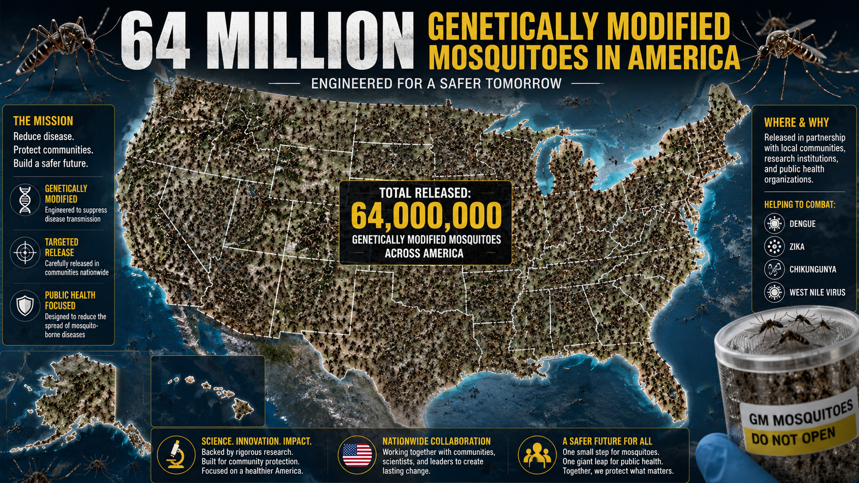 Government scientist leaks terrifying truth about Google’s plan to unleash 64 MILLION infected mosquitoes on America