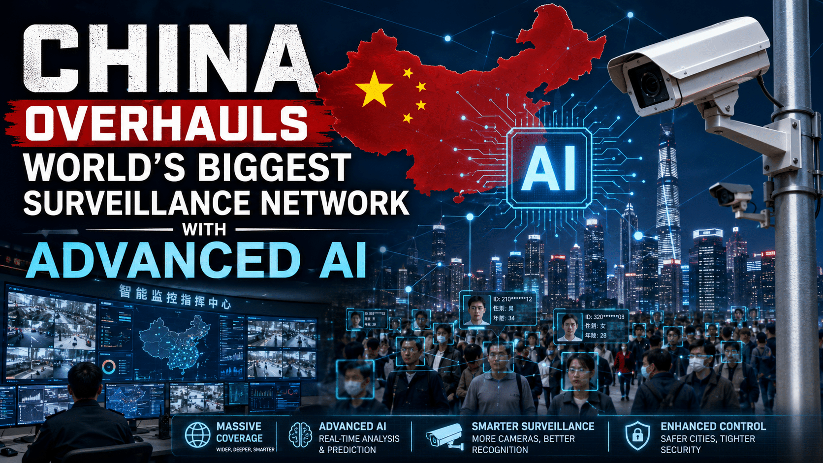 China begins to overhaul the world’s largest surveillance network with advanced AI
