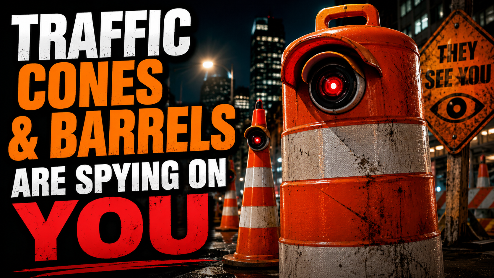 Traffic cones and barrels are spying on you — what are they hiding?