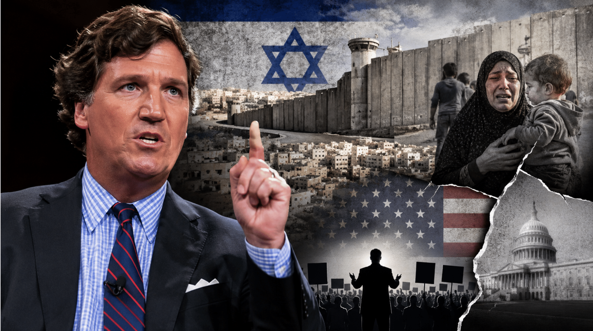 Tucker Carlson accuses Israel of “apartheid,” vows to build third party after break with Trump