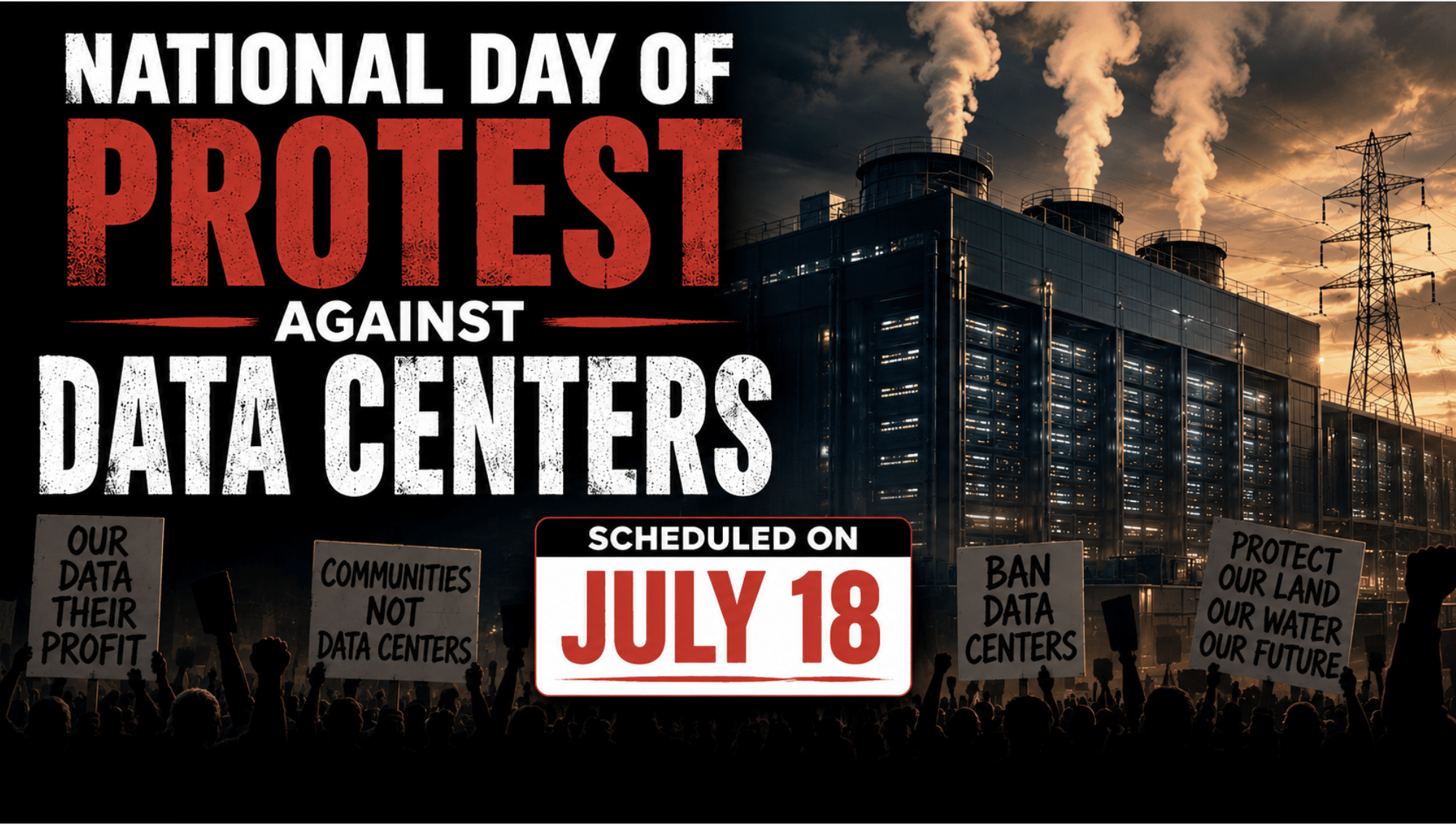 National day of protest against data centers scheduled on July 18