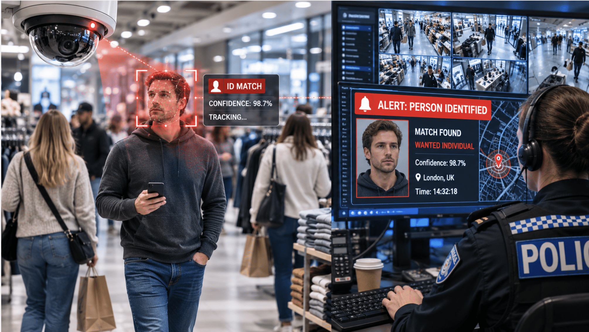 Alarm being raised over launch of facial recognition in UK shops that instantly alerts police