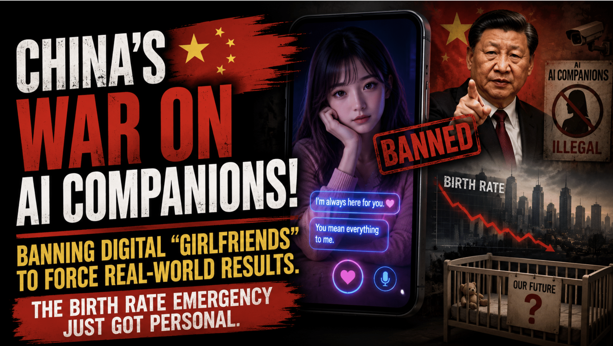 China Cracking Down on AI Companions Over Not Enough Babies Being Born