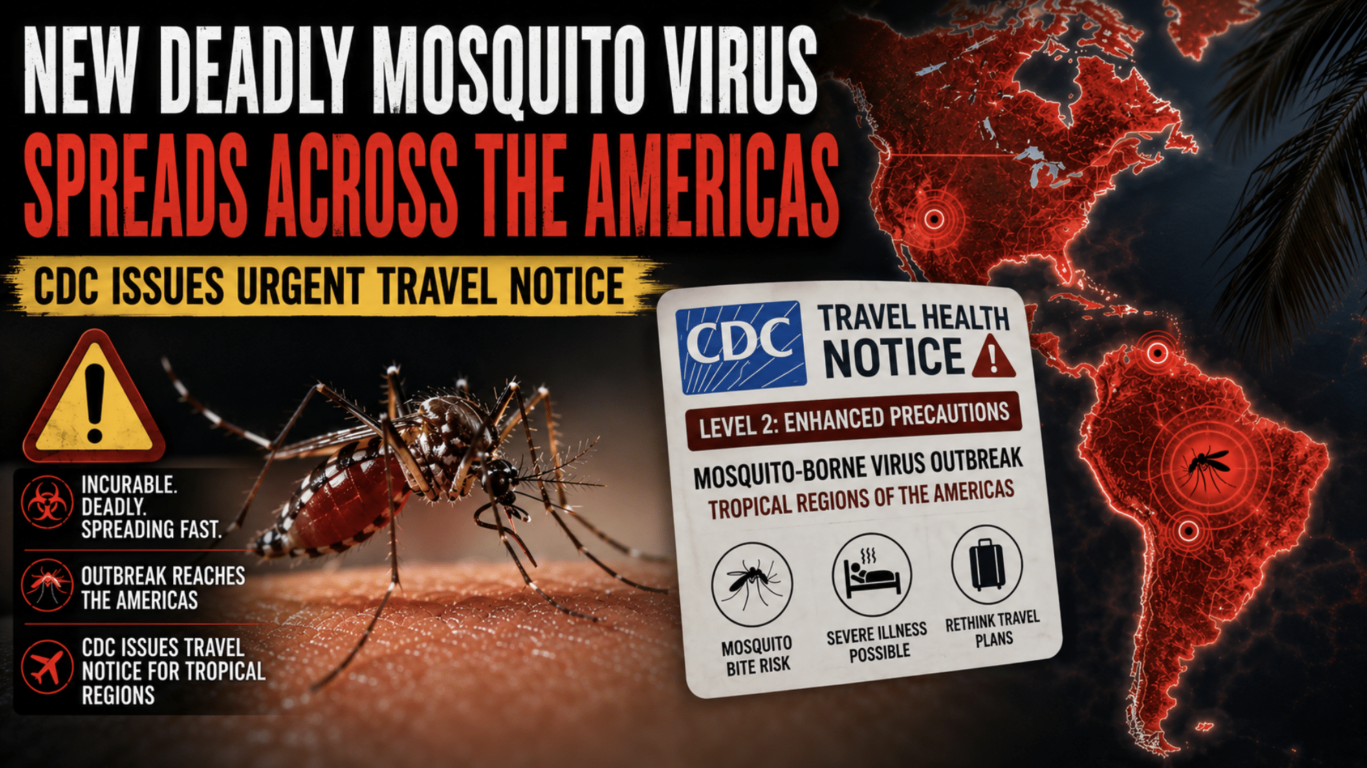 CDC issues travel notice for tropical hotspot as outbreak of deadly incurable mosquito virus reaches Americas