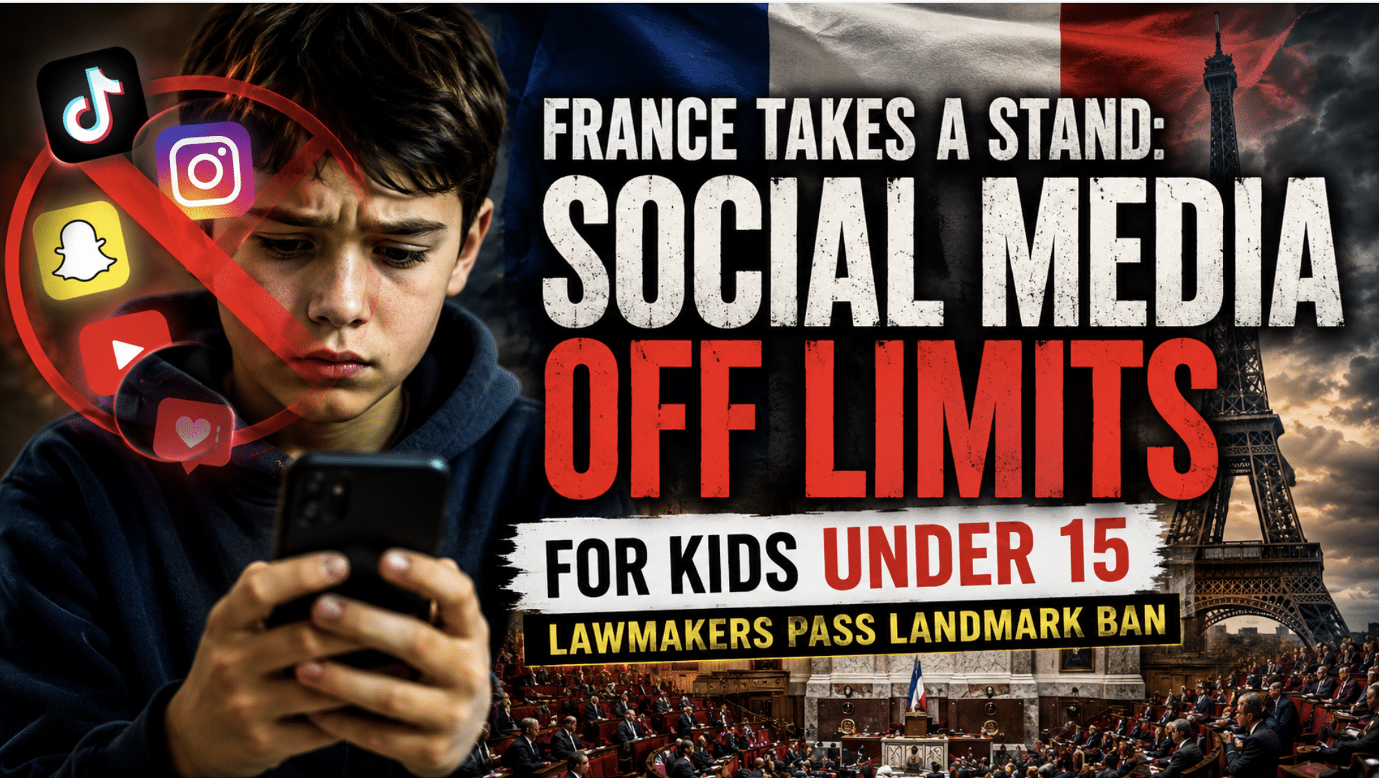 French Lawmakers Approve Social Media Ban for Children Under 15