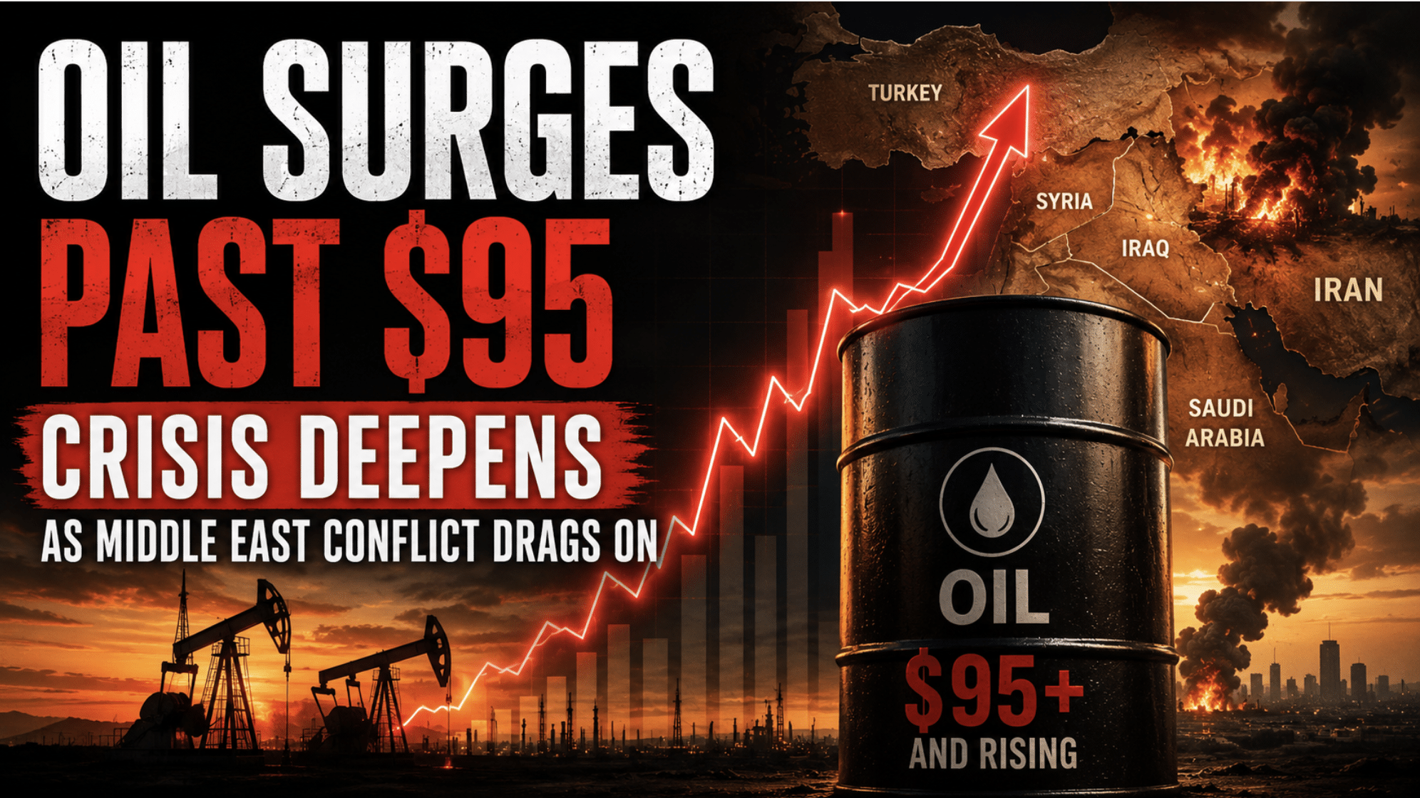Oil spikes to $95 mark as Middle East conflict drags on
