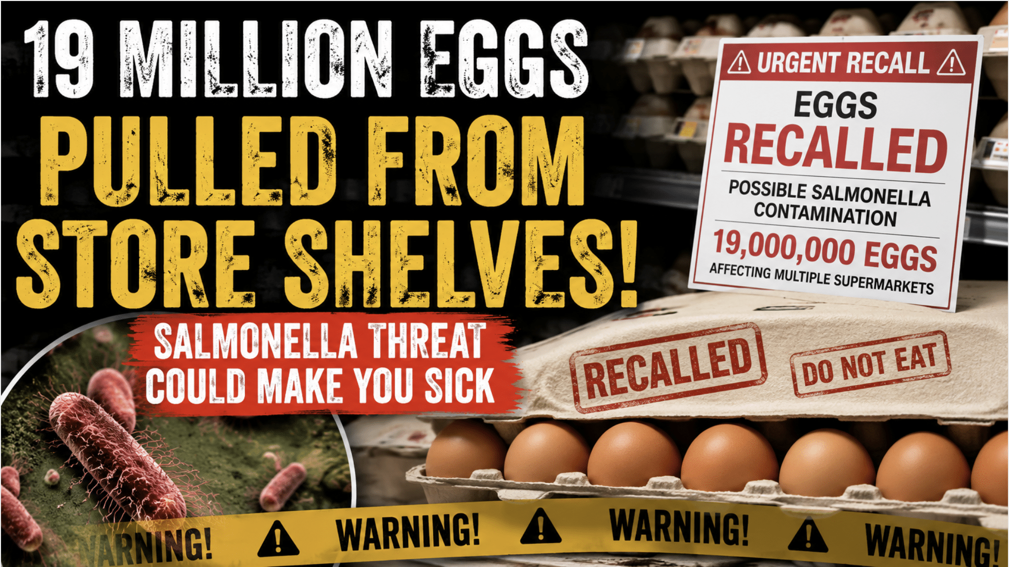 19 million eggs recalled at several supermarkets over possible Salmonella contamination